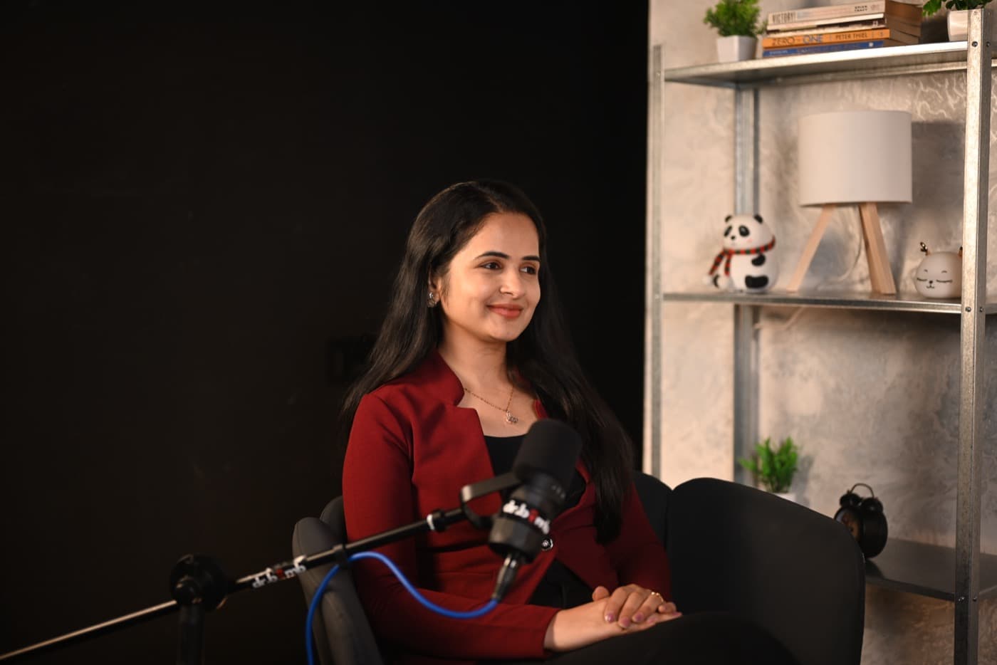 Founder Interview podcast studio backdrop