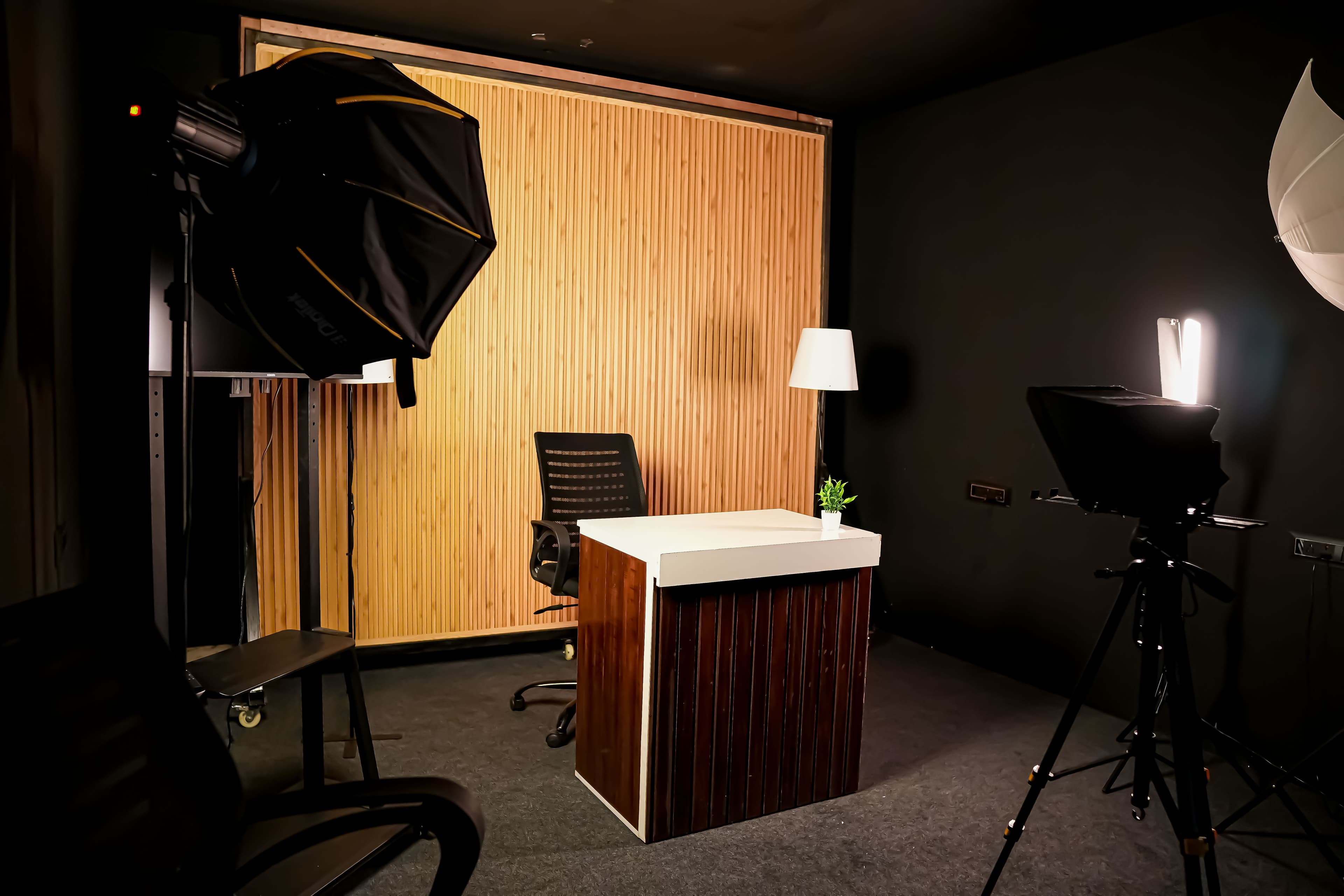 Podcast studio flexible recording setup